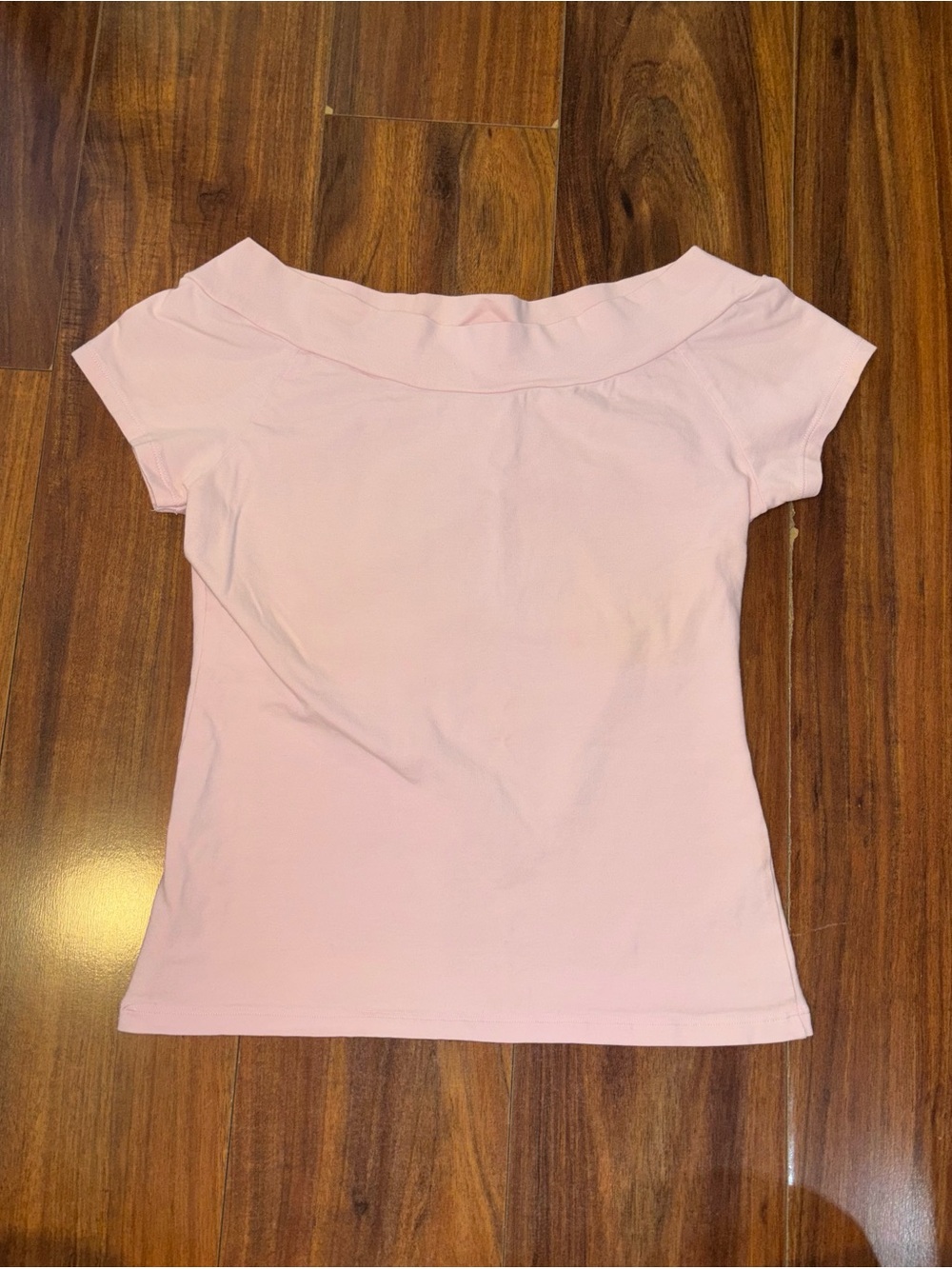 Zara Light Pink Off-Shoulder Short Sleeve Top